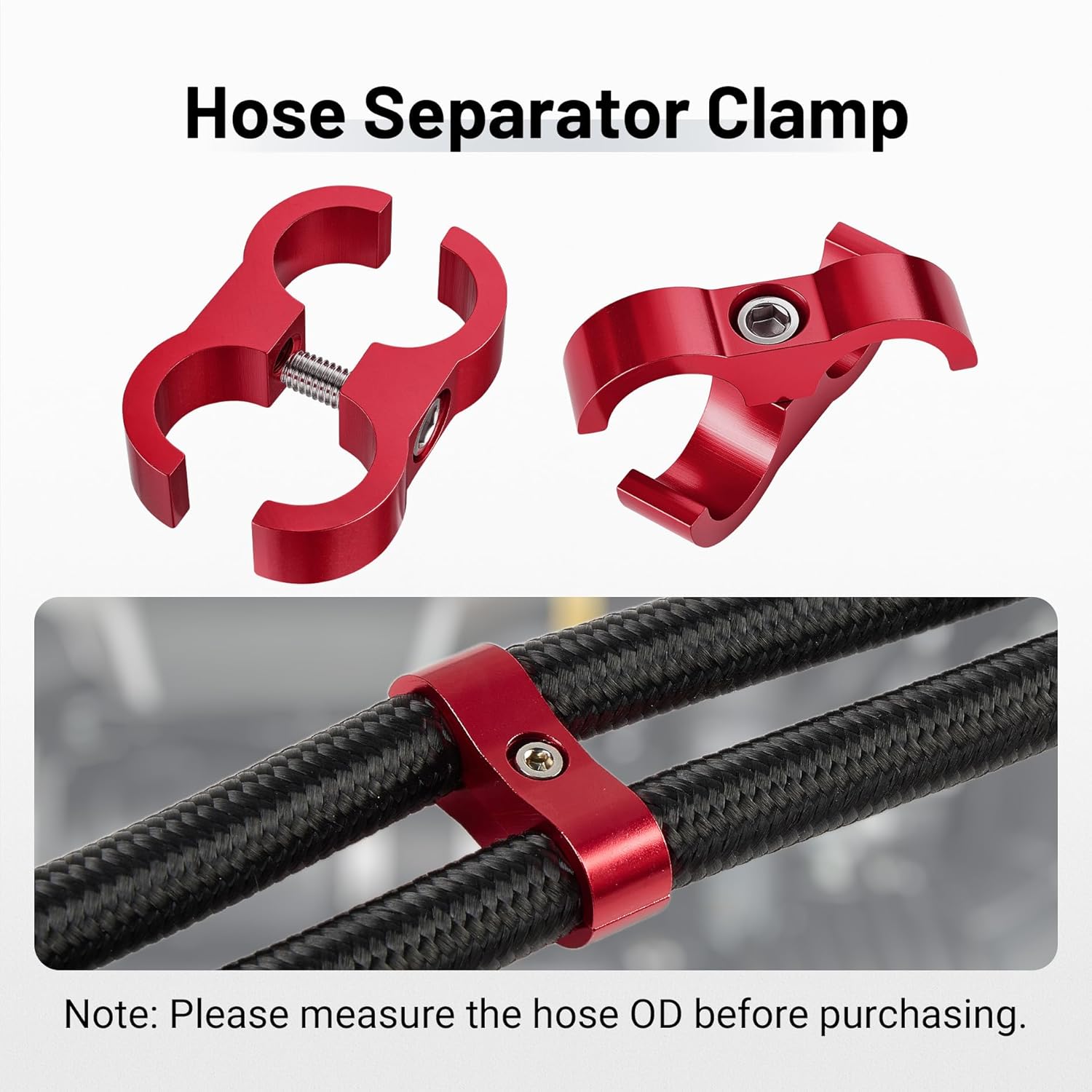 EVILENERGY EVIL ENERGY Hose Separator Clamp, Fuel Line Mounting Clamp Aluminum 4PCS (Blue, 4AN)