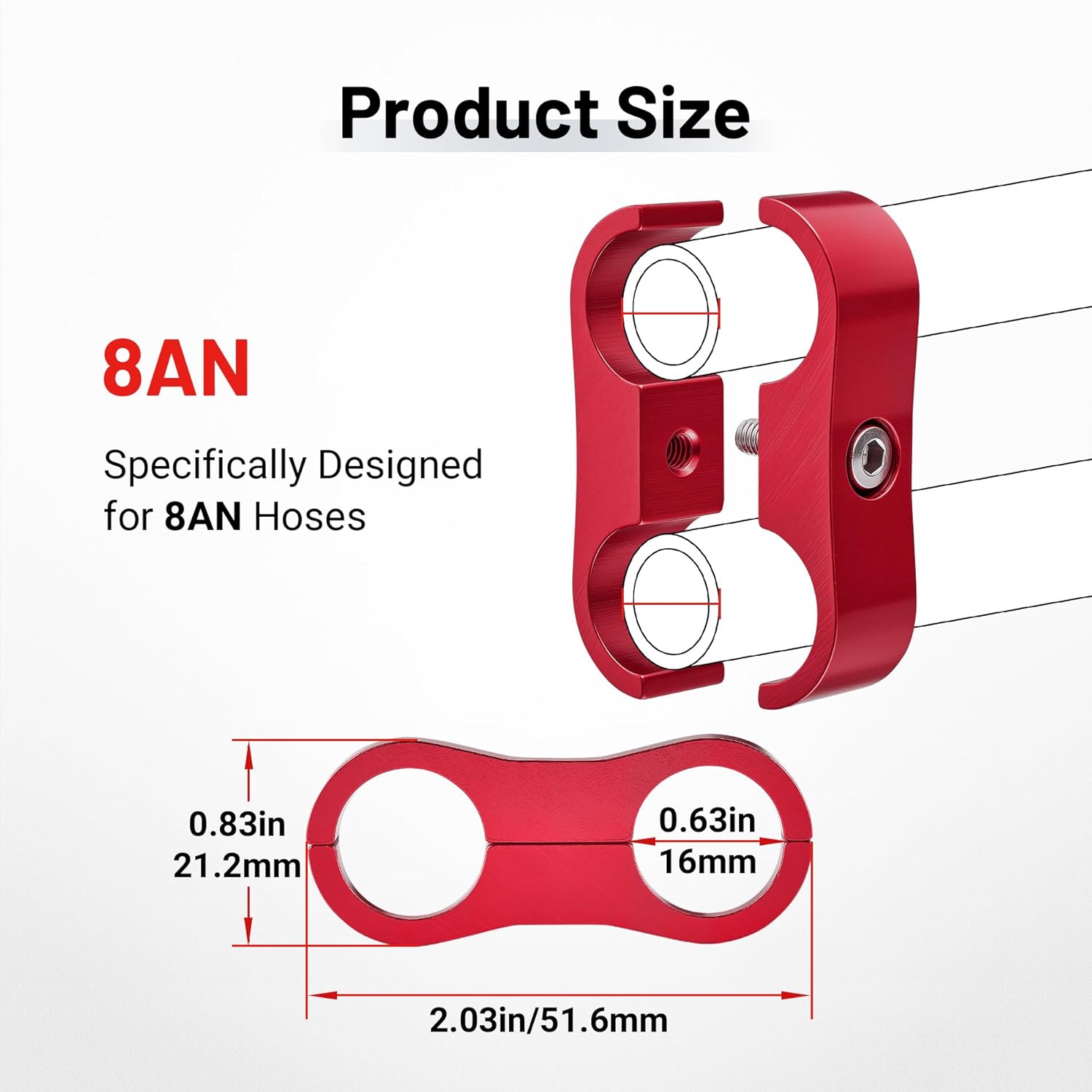 EVILENERGY EVIL ENERGY Hose Separator Clamp, Fuel Line Mounting Clamp Aluminum 4PCS (Blue, 4AN)