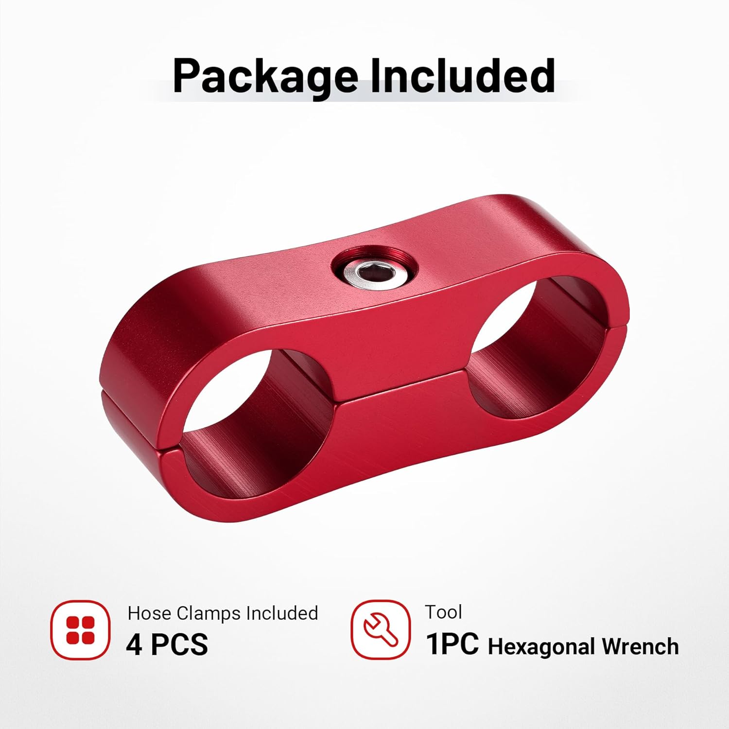 EVILENERGY EVIL ENERGY Hose Separator Clamp, Fuel Line Mounting Clamp Aluminum 4PCS (Blue, 4AN)