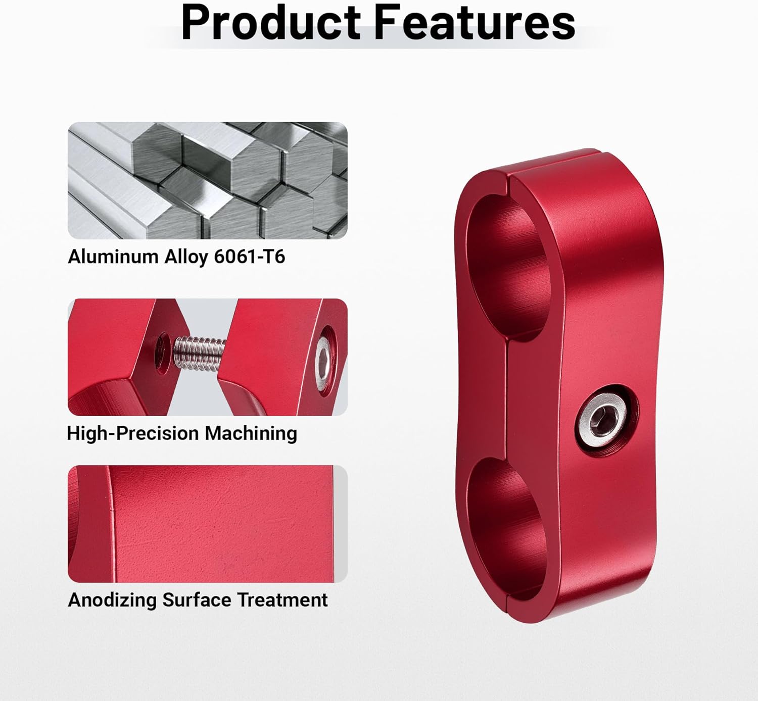 EVILENERGY EVIL ENERGY Hose Separator Clamp, Fuel Line Mounting Clamp Aluminum 4PCS (Blue, 4AN)