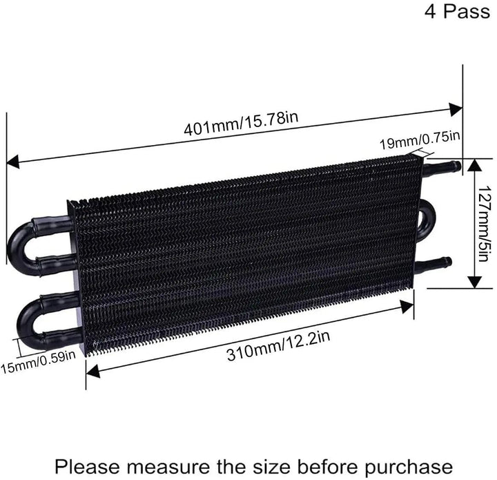 [4 pass,Black]Evilenergy EVIL ENERGY 4/6/8 Pass Tube Transmission Oil Cooler Universal Kit