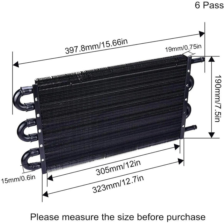 [6 pass,Black]]Evilenergy EVIL ENERGY 4/6/8 Pass Tube Transmission Oil Cooler Universal Kit