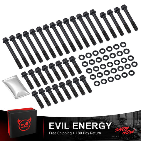 EVIL ENERGY 42CrMo Cylinder Head Bolt Kit 210K PSI Compatible with 1955-2000 Chevy Small Block Gen I (265/283/302/305/307/327/350/400)