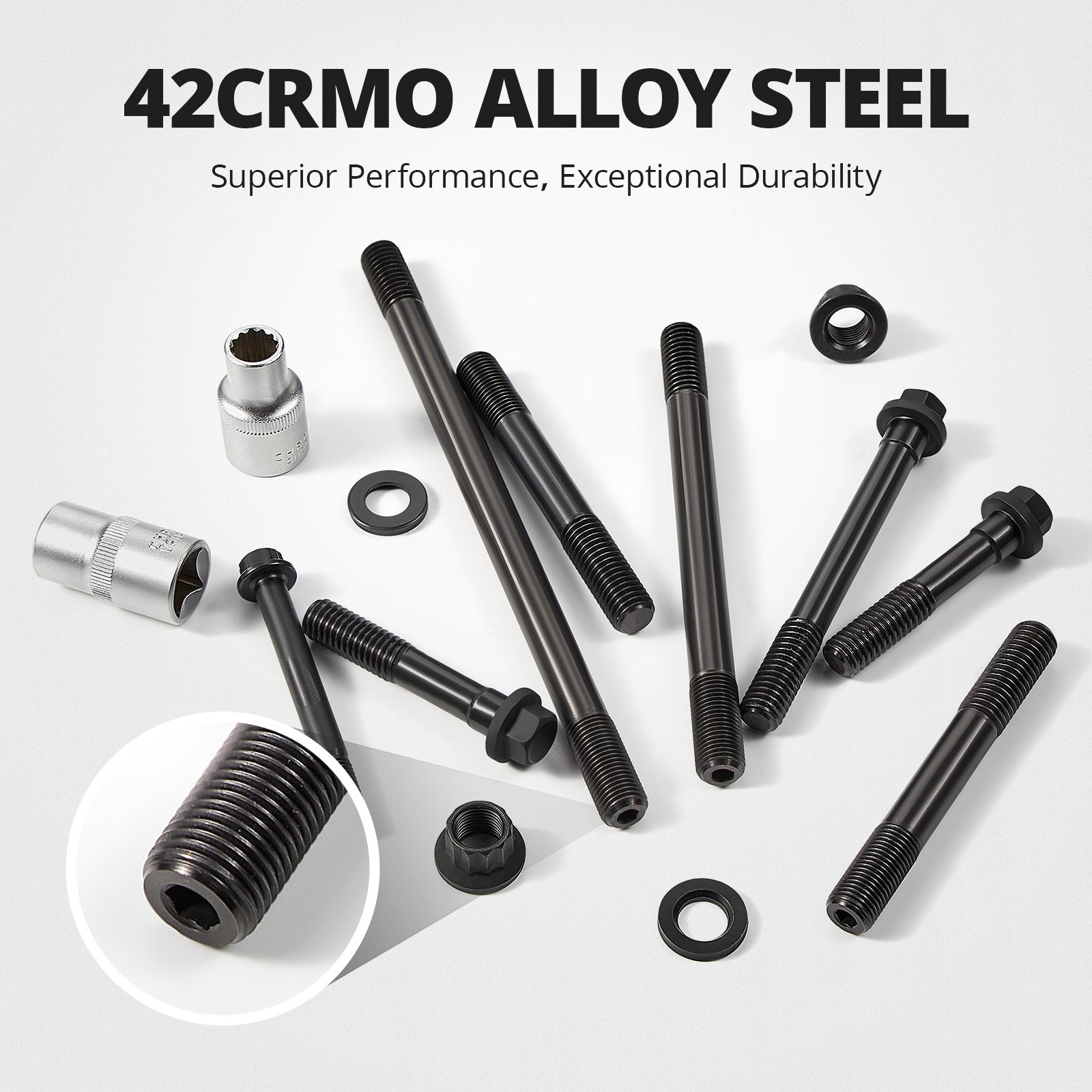 EVIL ENERGY Cylinder Head Bolt Kit Material - 42CrMo Alloy Steel for Superior Performance & Durability