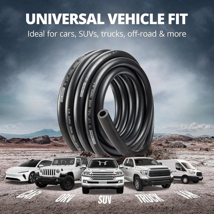 EVILENERGY EVIL ENERGY 4AN 1/4" Fuel Line, CPE Rubber 1/4 Push Lock Fuel Hose 20FT and Hose Clamps 10PCS