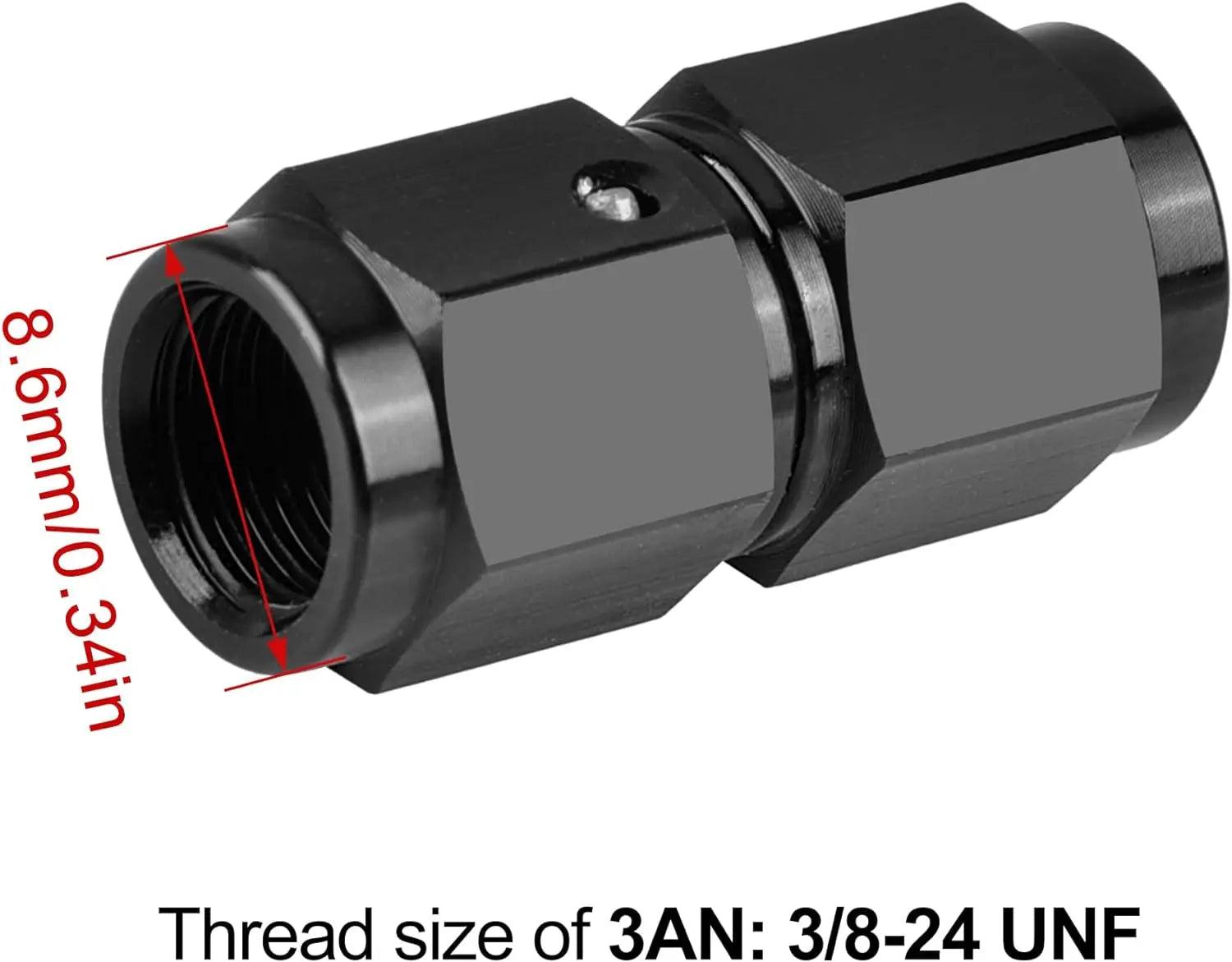 Evilenergy EVIL ENERGY 6/8/10AN Female to Female Straight Swivel AN Union Fitting Aluminum 2PCS