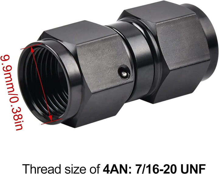Evilenergy EVIL ENERGY 6/8/10AN Female to Female Straight Swivel AN Union Fitting Aluminum 2PCS