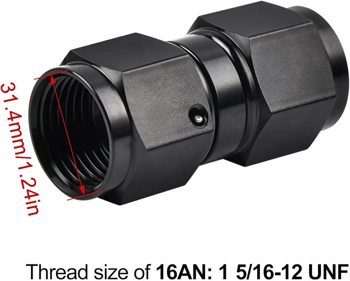 Evilenergy EVIL ENERGY 6/8/10AN Female to Female Straight Swivel AN Union Fitting Aluminum 2PCS