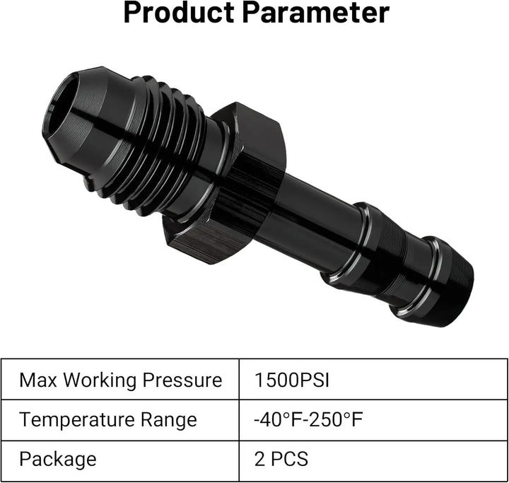 EVILENERGY EVIL ENERGY 4AN Male to 1/4" Barb Push on Fitting Adapter Aluminum[4AN Male to 1/4" Barb]