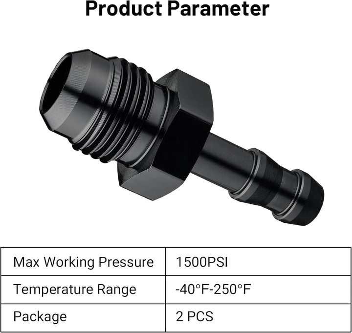 EVILENERGY EVIL ENERGY 4AN Male to 1/4" Barb Push on Fitting Adapter Aluminum[6AN Male to 1/4" Barb]
