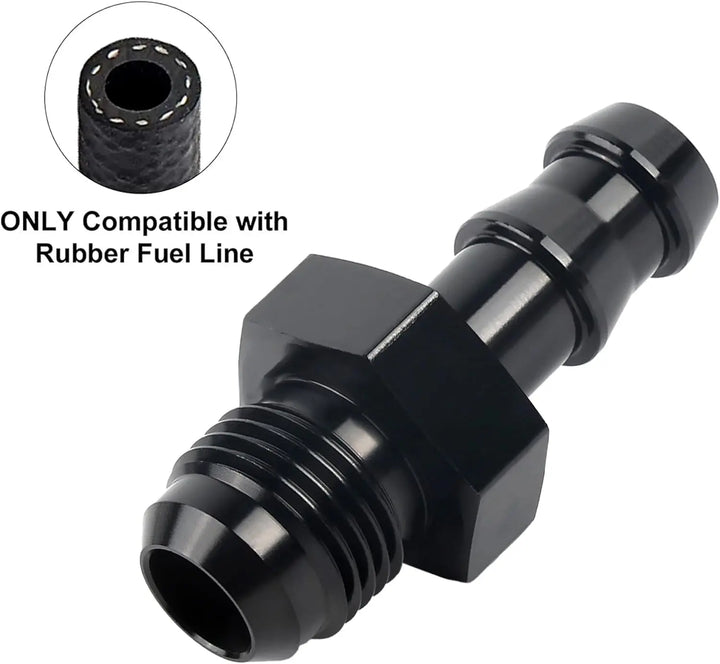EVILENERGY EVIL ENERGY 4AN Male to 1/4" Barb Push on Fitting Adapter Aluminum[6AN Male to 3/8" Barb]