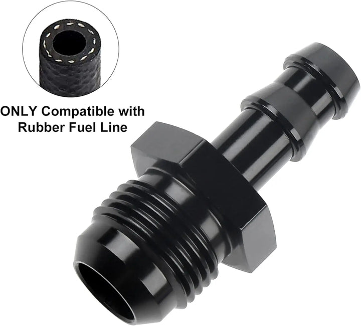 EVILENERGY EVIL ENERGY 4AN Male to 1/4" Barb Push on Fitting Adapter Aluminum[8AN Male to 3/8" Barb]