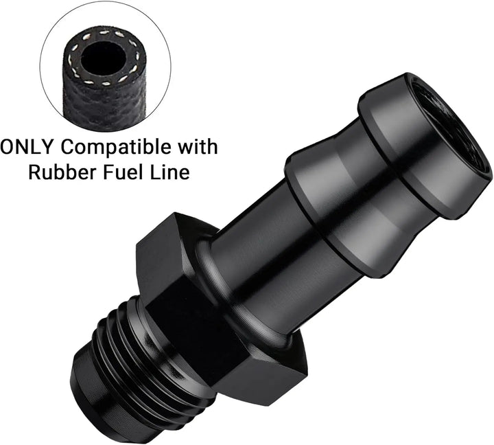 EVILENERGY EVIL ENERGY 4AN Male to 1/4" Barb Push on Fitting Adapter Aluminum[6AN Male to 1/2" Barb]