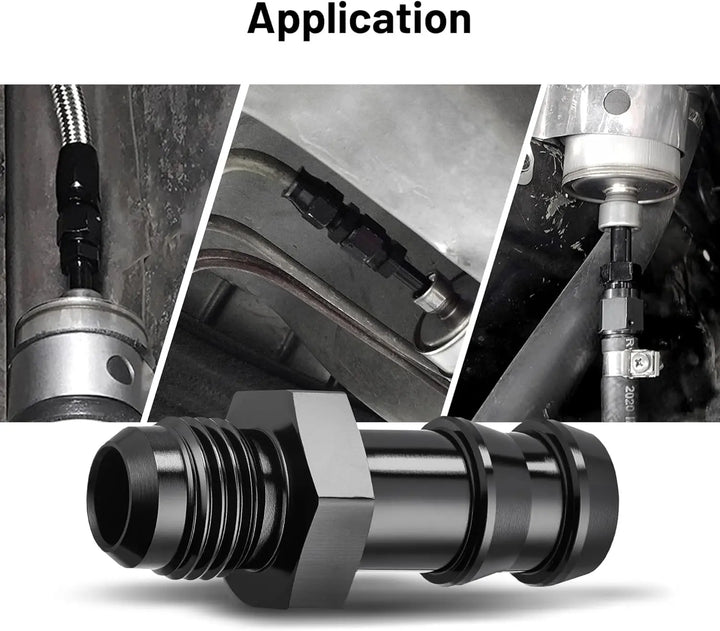 EVILENERGY EVIL ENERGY 4AN Male to 1/4" Barb Push on Fitting Adapter Aluminum[6AN Male to 1/2" Barb]