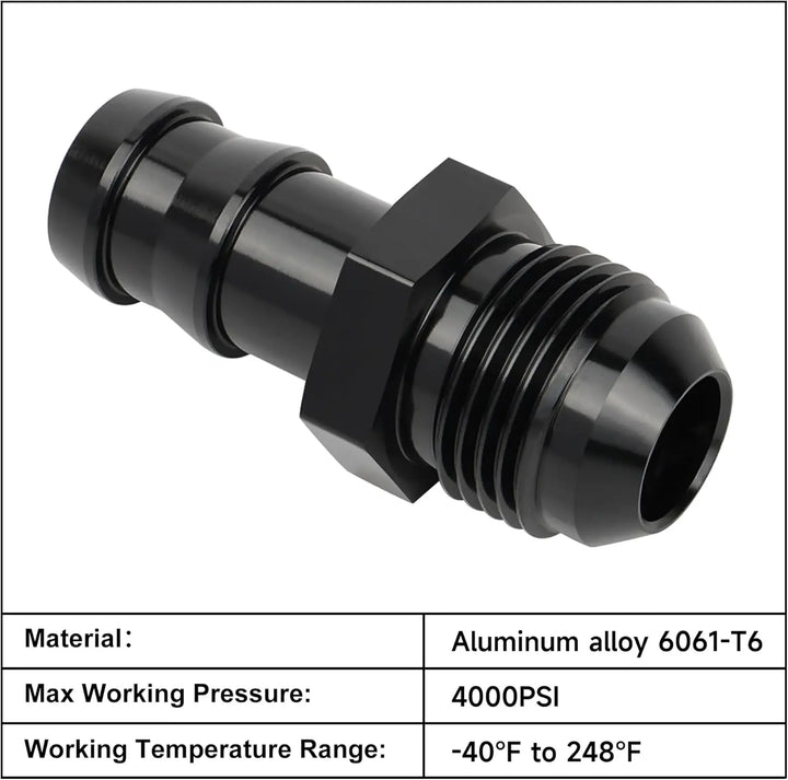 EVILENERGY EVIL ENERGY 4AN Male to 1/4" Barb Push on Fitting Adapter Aluminum[10AN Male to 5/8" Barb]