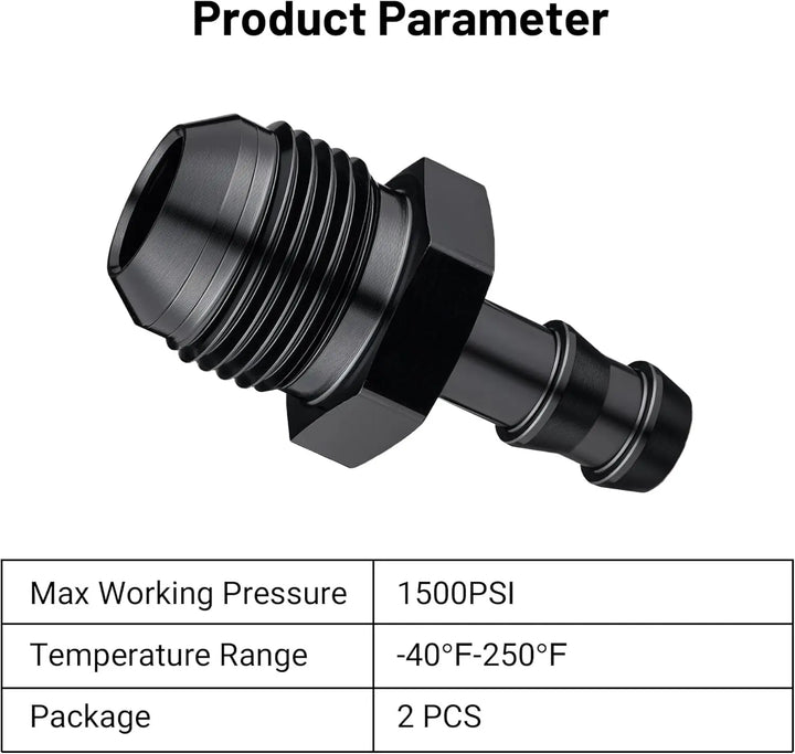 EVILENERGY EVIL ENERGY 4AN Male to 1/4" Barb Push on Fitting Adapter Aluminum[10AN Male to 3/8" Barb]