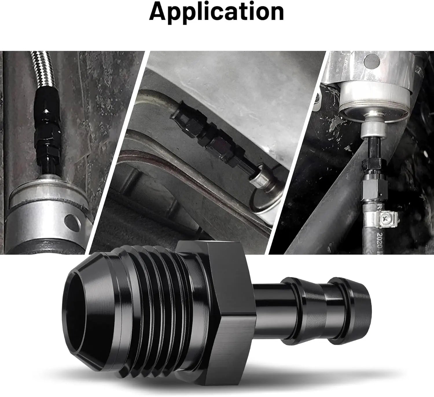 EVILENERGY EVIL ENERGY 4AN Male to 1/4" Barb Push on Fitting Adapter Aluminum[10AN Male to 3/8" Barb]