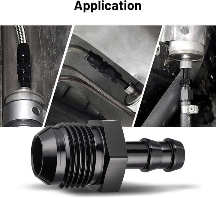 EVILENERGY EVIL ENERGY 4AN Male to 1/4" Barb Push on Fitting Adapter Aluminum[10AN Male to 3/8" Barb]