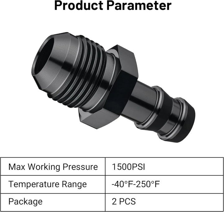 EVILENERGY EVIL ENERGY 4AN Male to 1/4" Barb Push on Fitting Adapter Aluminum[10AN Male to 1/2" Barb]