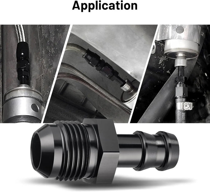 EVILENERGY EVIL ENERGY 4AN Male to 1/4" Barb Push on Fitting Adapter Aluminum[10AN Male to 1/2" Barb]