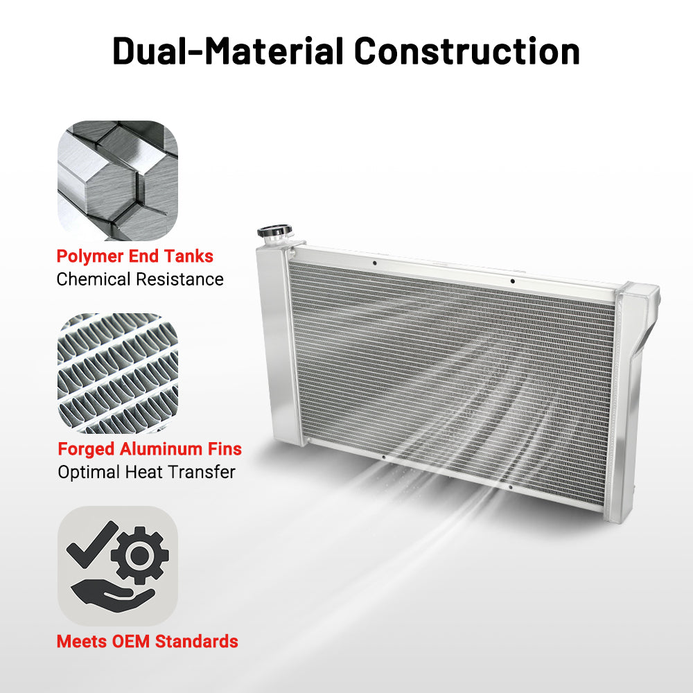 EVIL ENERGY 4Row-60mm Performance Aluminum Radiator Fit for Chevrolet Blazer, GMC Jimmy 1968 - 1972 - EVILENERGY