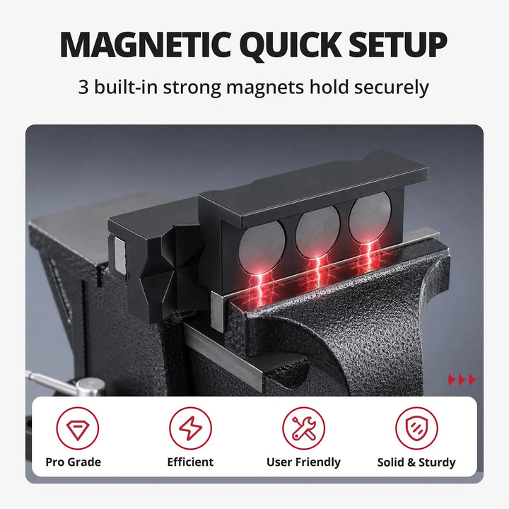 EVILENERGY EVIL ENERGY 4" Magnetic Vise Jaw Pads, AN Fittings Vise Jaw Protector | Aluminum Multi-Groove Bench Vise Inserts for 3AN-32AN Hose Fittings, Non-Scratch Covers for Workshop, Automotive, Plumbing