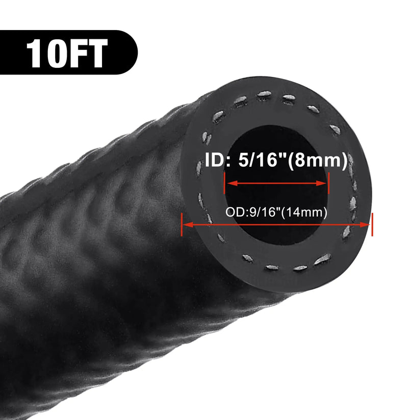Evilenergy EVIL ENERGY 5/16 Fuel Hose Line Push Lock NBR Rubber SAE 30R7 5/10/25FT 300PSI