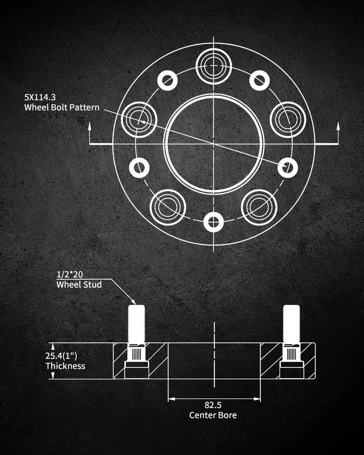 EVILENERGY EVIL ENERGY 5x4.5 Wheel Spacers Compatible for Mustang 1994-2014,5x114.3 mm Hubcentric no Lip 5 lugs 82.5 mm Hub Bore 1/2x20 Studs