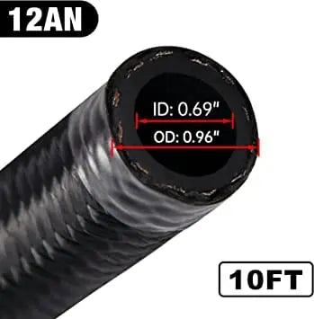 evilenergy EVIL ENERGY 6/8/10/12AN Fuel Line Kit Braided Nylon Fuel Hose CPE 10FT Black