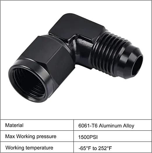Evilenergy EVIL ENERGY 6/8/10AN Female to Male Flare 90 Degree Swivel Fitting Adapter Aluminium 2PCS