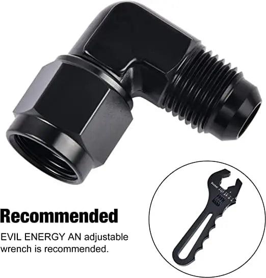 Evilenergy EVIL ENERGY 6/8/10AN Female to Male Flare 90 Degree Swivel Fitting Adapter Aluminium 2PCS