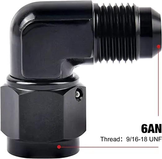 Evilenergy EVIL ENERGY 6/8/10AN Female to Male Flare 90 Degree Swivel Fitting Adapter Aluminium 2PCS
