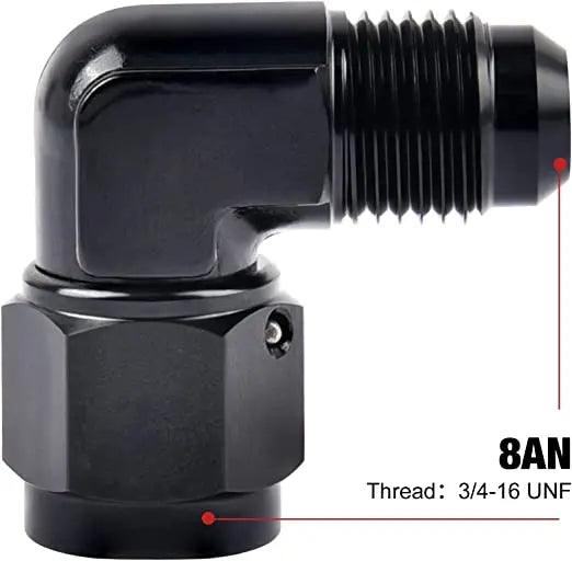 Evilenergy EVIL ENERGY 6/8/10AN Female to Male Flare 90 Degree Swivel Fitting Adapter Aluminium 2PCS