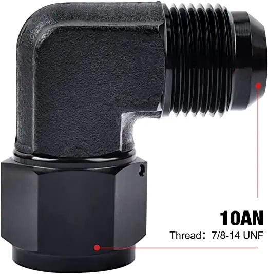 Evilenergy EVIL ENERGY 6/8/10AN Female to Male Flare 90 Degree Swivel Fitting Adapter Aluminium 2PCS