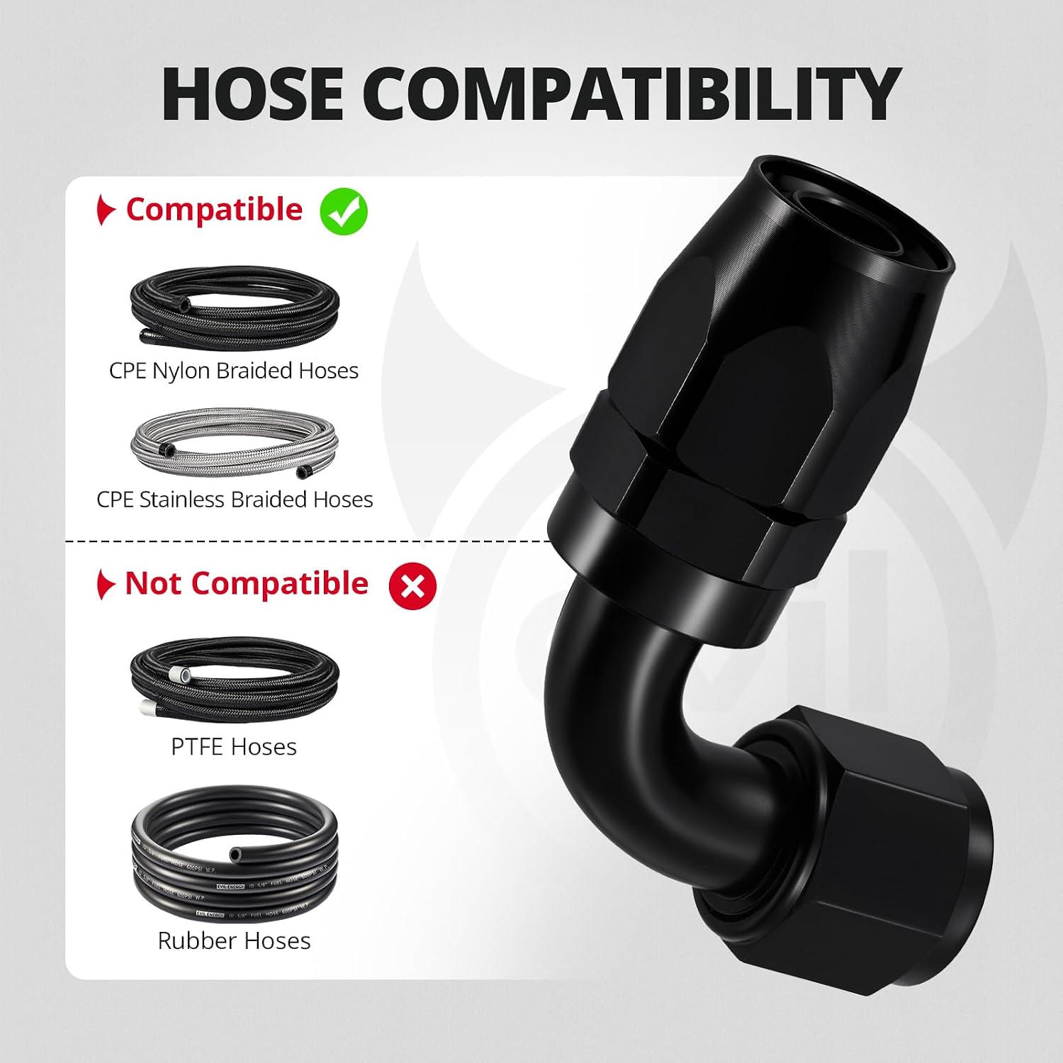 EVIL ENERGY 6/8/10AN Hose End Fitting Kit Straight 45 90 180 Degree Swivel for CPE Braided Hose