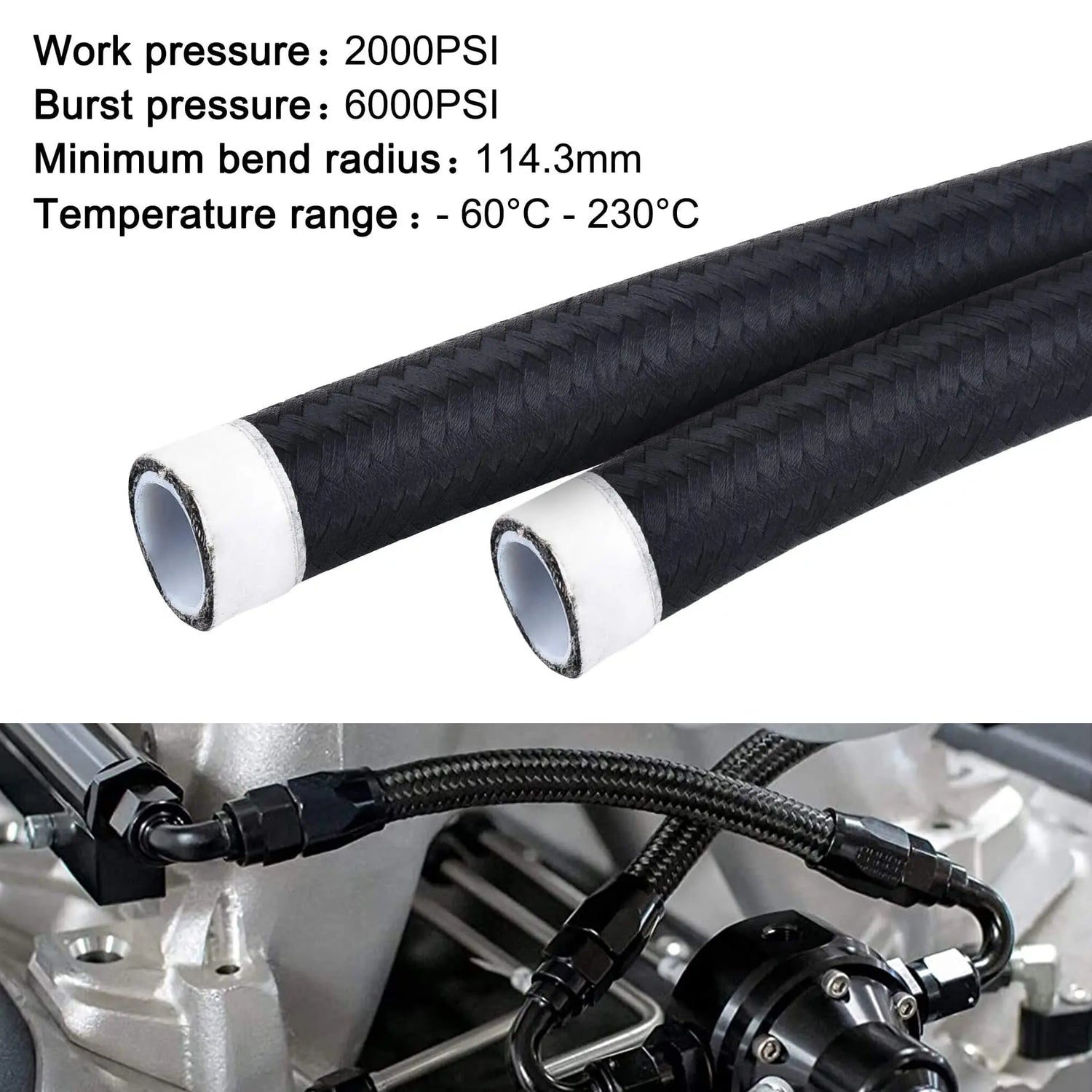 DeatschWerks 10AN Black Nylon Braided PTFE Hose 20 Feet (6-02-0866-20) main image 0