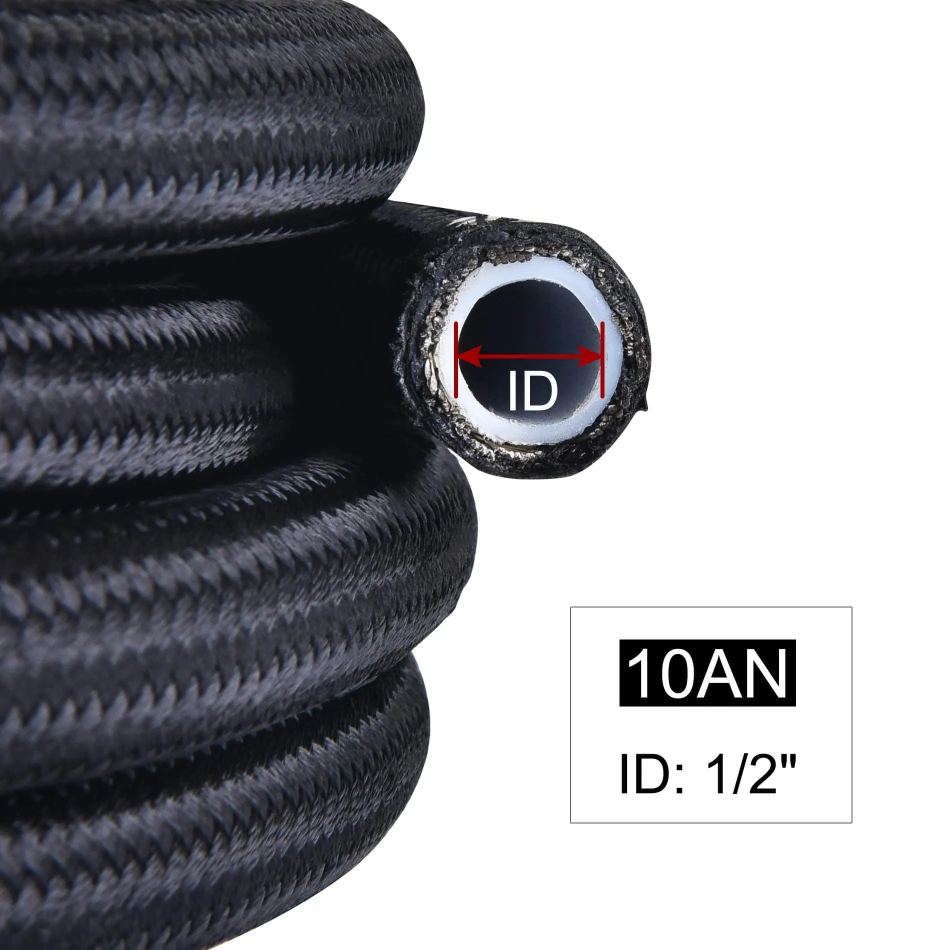 AN10 Braided Steel PTFE Fuel Hose 20FT/6M & Swivel Teflon PTFE 10 Fittings E85 E - Foto 8