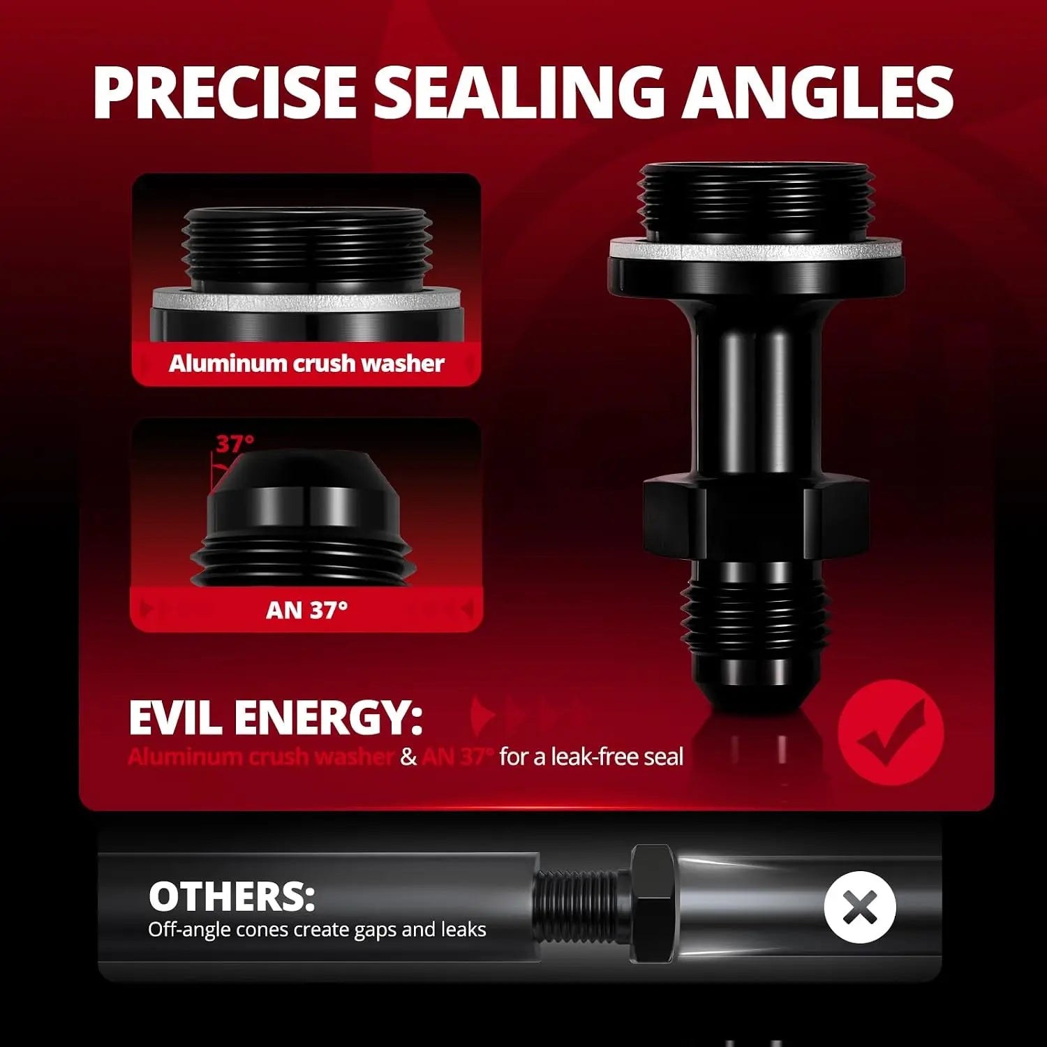 EVILENERGY EVIL ENERGY 6/8AN Male Flare to 9/16-24/7/8-20 Carb Carburetor Inlet Fitting Adapter