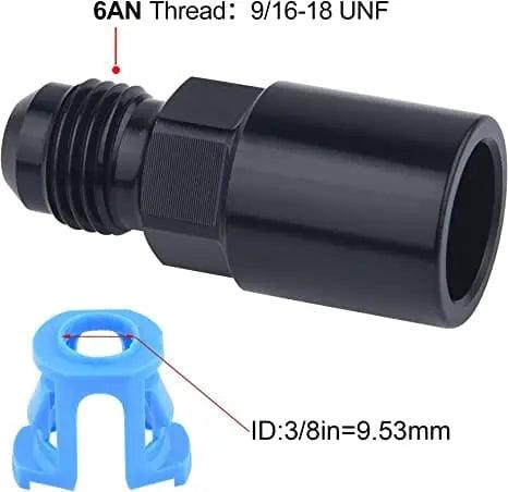 EVIL ENERGY EFI Fuel Fitting Kit - 6AN Male To 3/8" Quick-Disconnect Female, 2-Pack, Aluminum