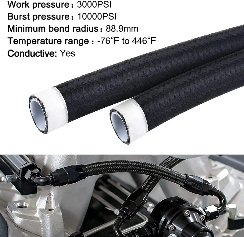 Evilenergy EVIL ENERGY 6AN 3/8" PTFE LS Swap EFI 25FT Fuel Line Fitting Kit