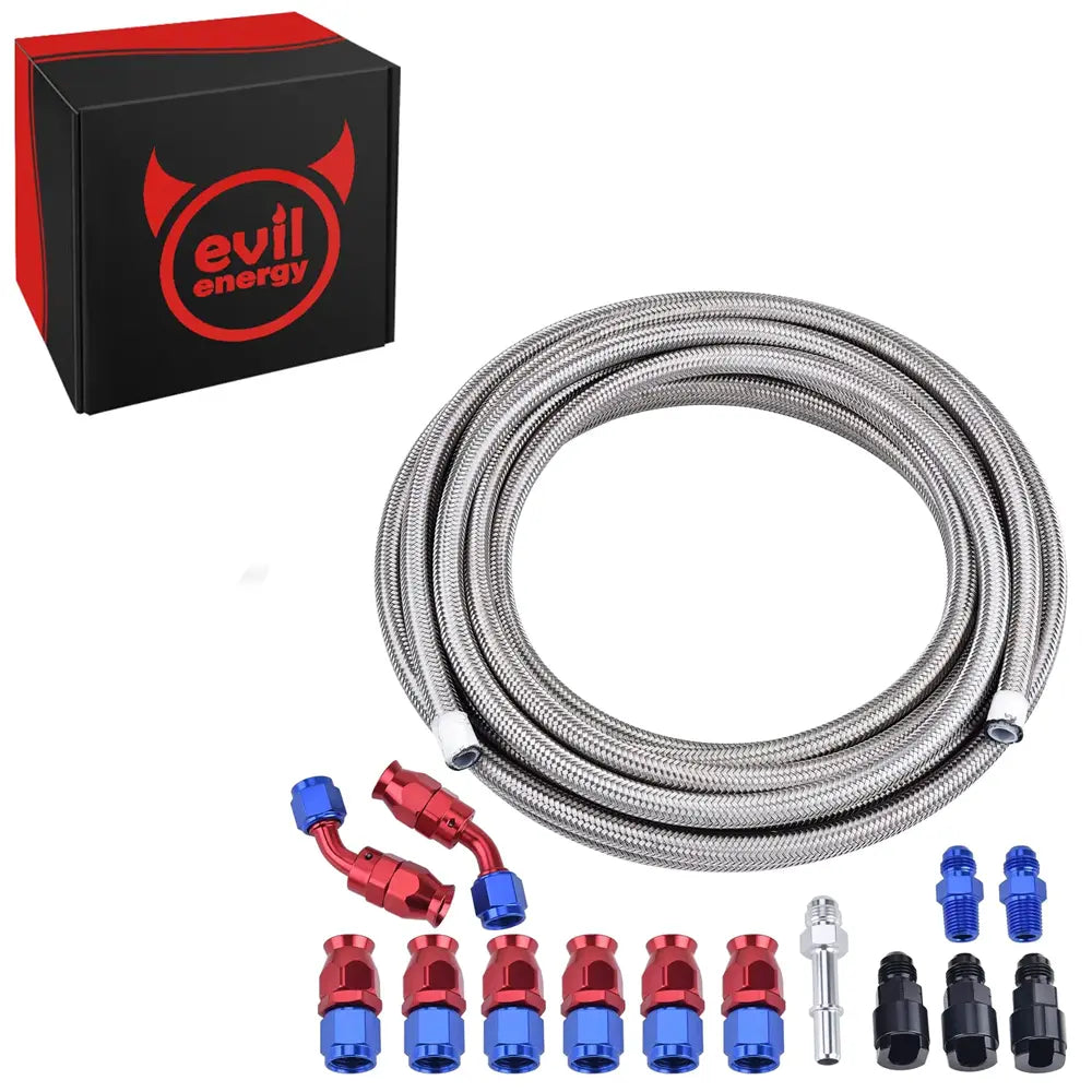 3/8 PTFE LS Swap EFI AN6 Fuel Line Fitting Kit E85 Stainless