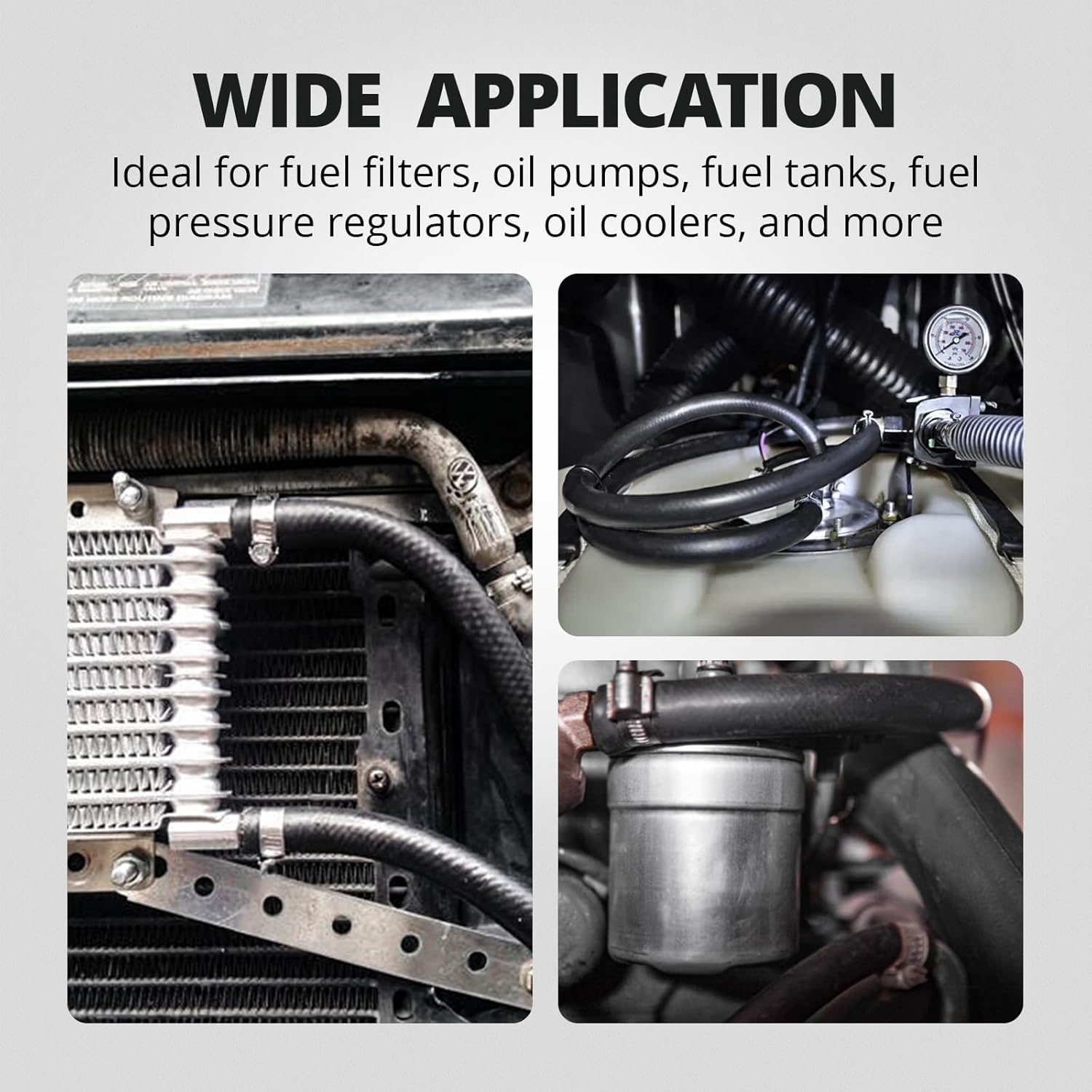EVIL ENERGY 6AN 3/8 Fuel Line Kit 20FT CPE Rubber Hose with Push On Fittings & Clamps