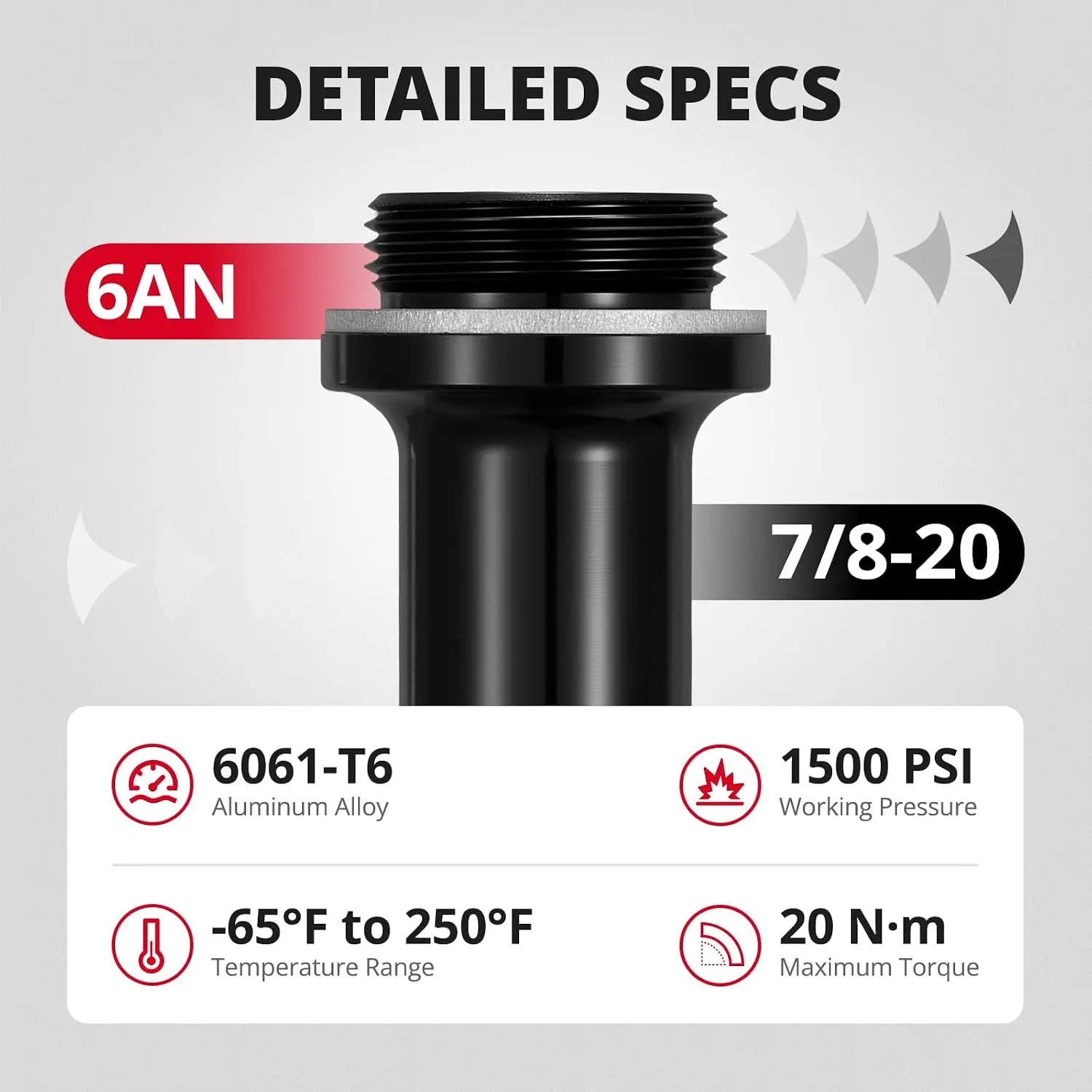 EVILENERGY EVIL ENERGY 6AN Female Flare to 7/8-20 Carb Carburetor Inlet Fitting Adapter