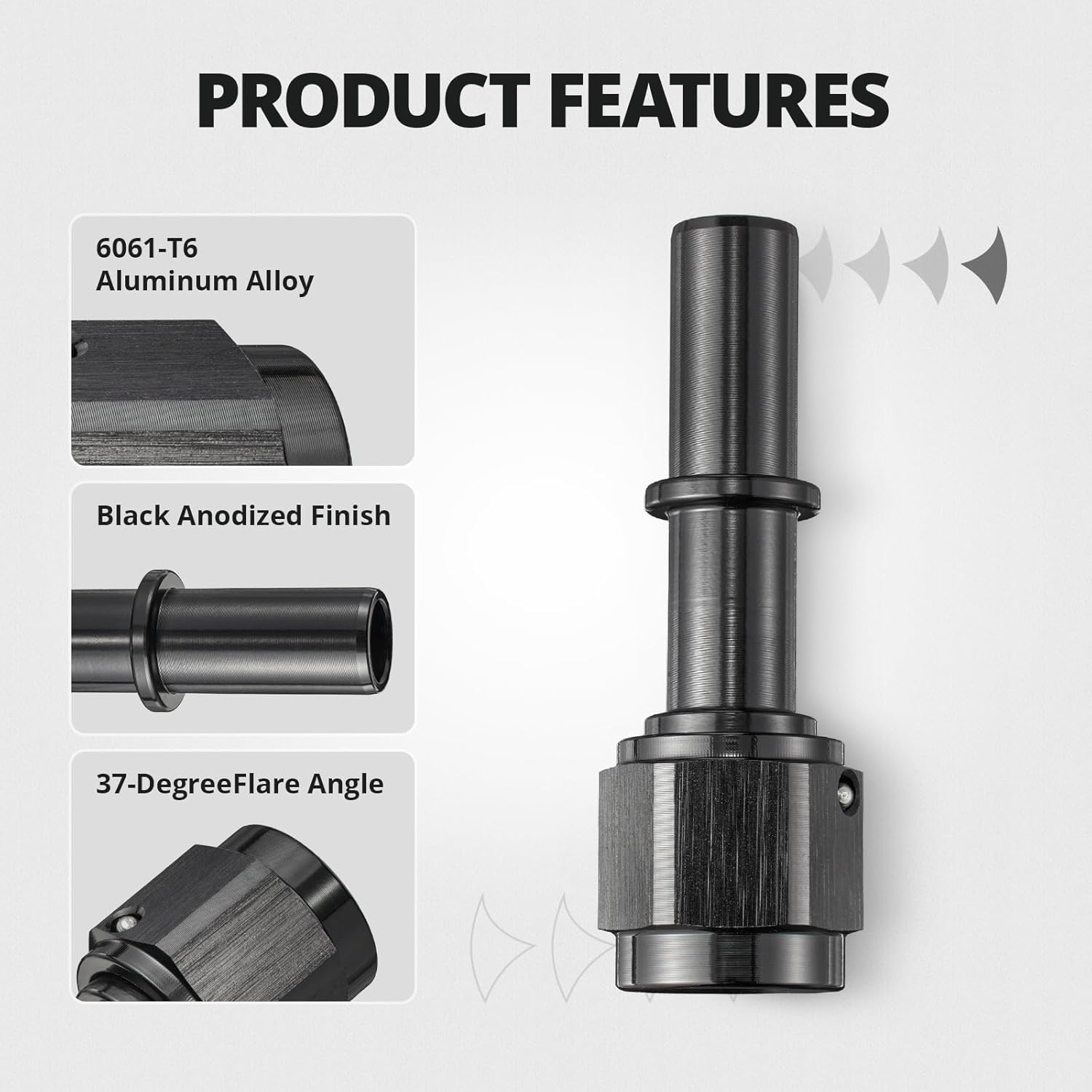 EVIL ENERGY 6/8AN Female to SAE Quick Disconnect EFI Ls Swap Fitting Adapter, Black Aluminum