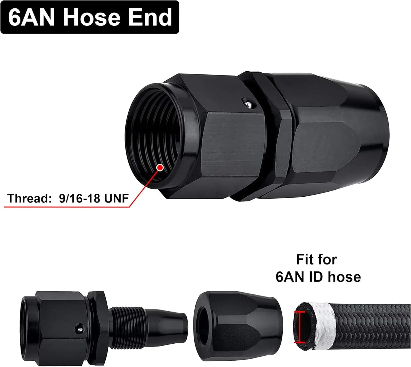 thumbnail image 2 of EVIL ENERGY 6AN Male To 6AN Male 90 Degree One Piece Full Flow Swivel Coupler Union 2 of 10