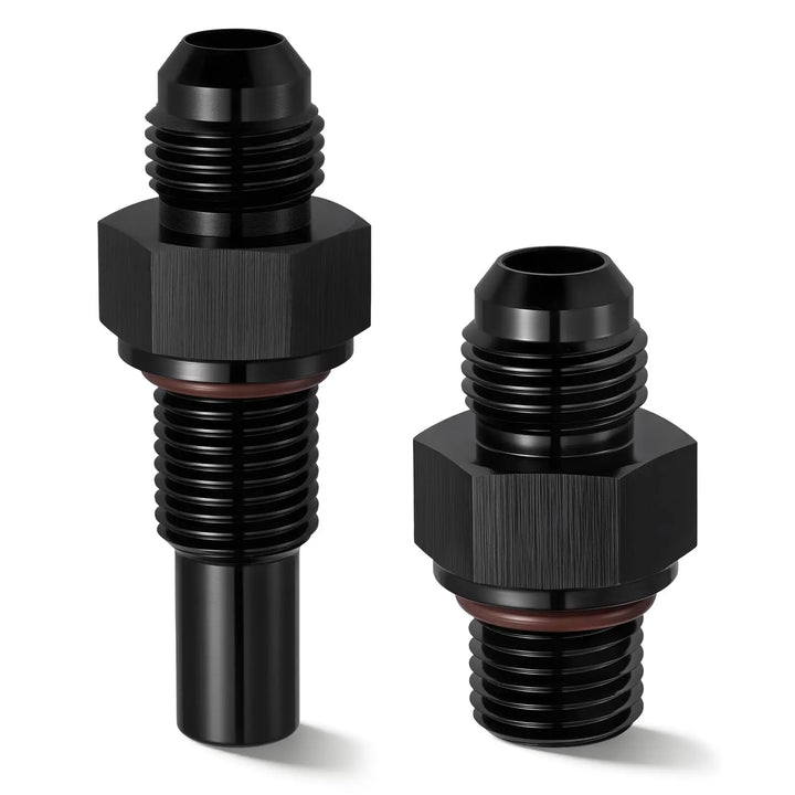 EVILENERGY EVIL ENERGY 6AN Male Flare to 1/4" NPSM Fitting, 4L80E Transmission Cooler Line AN Fittings, Aluminum, Fits 4L80E LS1 LM7 LR4 LQ4 LS6 L59 LQ9 LM4 L33 LS2 LH6 L92 L76 LS3 551124, Black, 2PCS