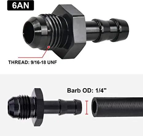 Evilenergy EVIL ENERGY 6AN Male to 1/4"or 5/16" Barb Push on Fitting Adapter Aluminum