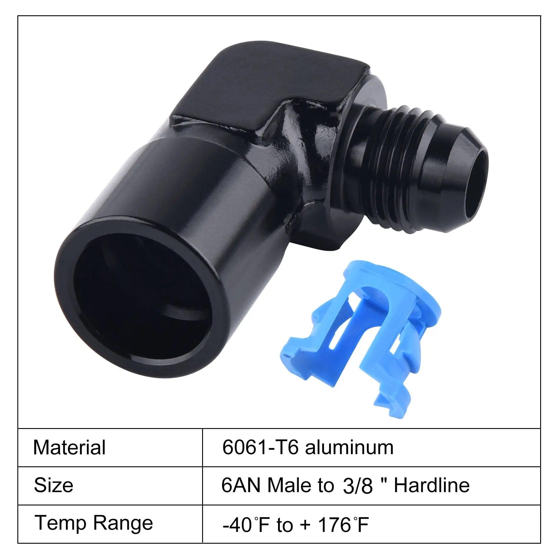 Evilenergy EVIL ENERGY 6AN Male to 3/8" or 5/16" SAE Quick-Disconnect Female 90 Degree Push-On EFI Fitting