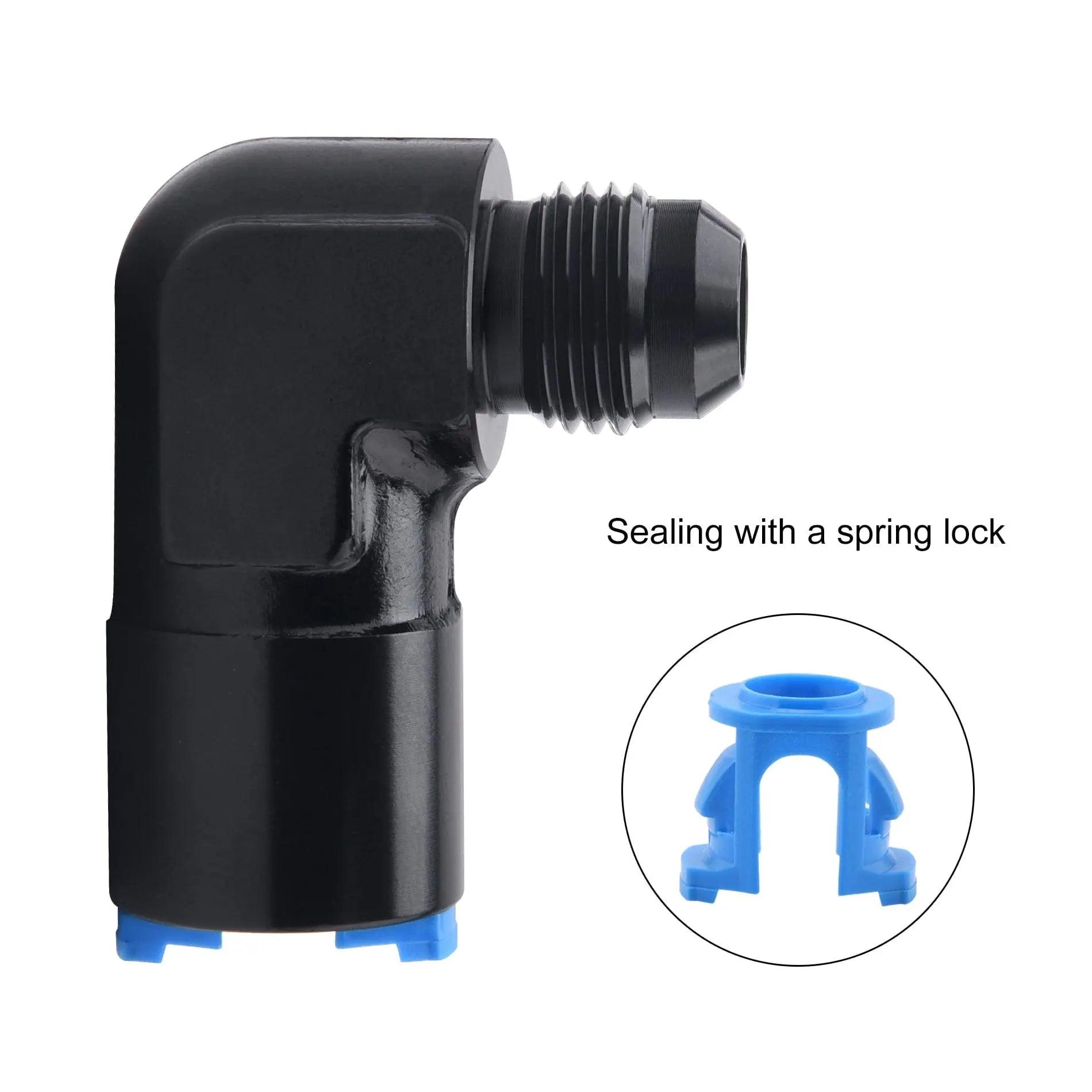 Evilenergy EVIL ENERGY 6AN Male to 3/8" or 5/16" SAE Quick-Disconnect Female 90 Degree Push-On EFI Fitting