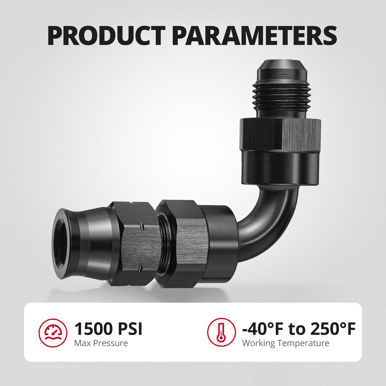 EVIL ENERGY 6AN/8AN to 3/8" Hardline Compression Adapter – 90 Degree Aluminum Fitting